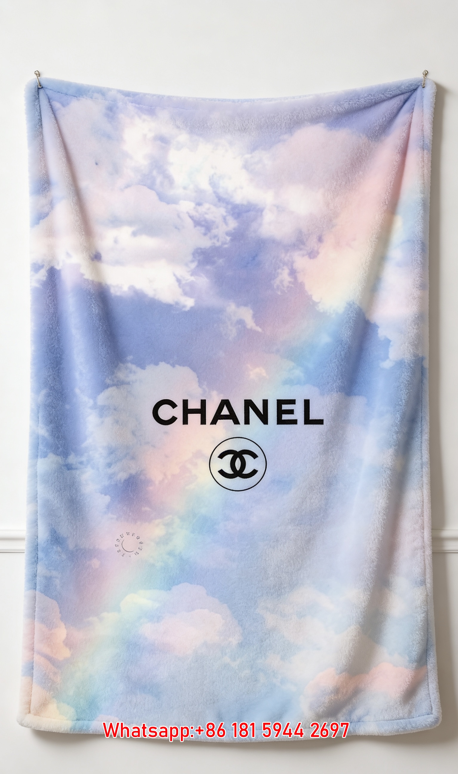 Chanel Pastel Cloud Flannel Throw Blanket IMG_7327